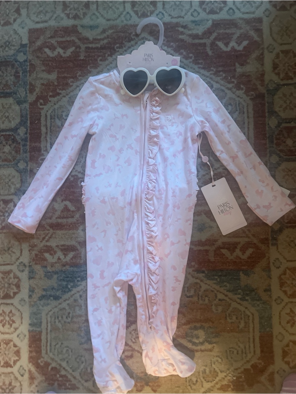 Paris Hilton Ruffle Onesie with Sunglasses (6-9mo)
